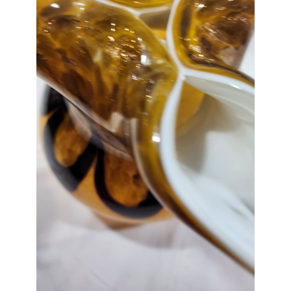 Murano Orange and Black Glass Base 21 cm high 17.5 cm wide 2.4 kg - Picture 9 of 16
